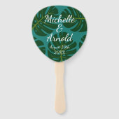 Programma voor Tropische zomerstrandbruiloft Handwaaier (Voorkant)