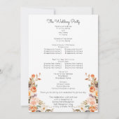 Programma voor uitzending en peach Floral Wedding (Achterkant)