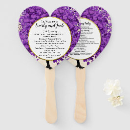 Programma voor ultraviolet heart Leaf Tree Wedding Handwaaier