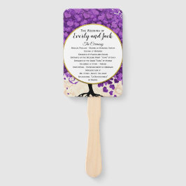 Programma voor ultraviolet heart Leaf Tree Wedding Handwaaier