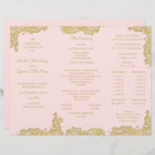  programma voor weddenschappen met gouden en roze  (Voorkant / Achterkant)