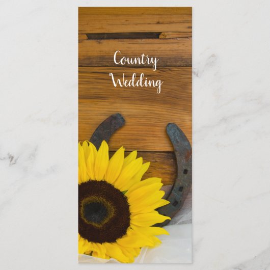 Programma voor Western Hoefijzer en zonnebloem Programmakaart (Voorkant)