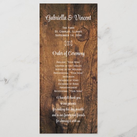 Programma voor Westerne weddenschappen met rode ro Programmakaart (Achterkant)