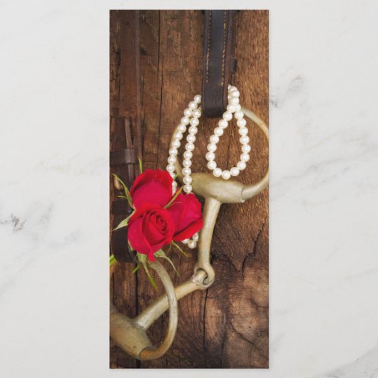 Programma voor Westerne weddenschappen met rode ro Programmakaart (Voorkant)