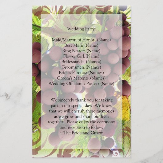 Programma voor wijnbouw op wijnstokken bij wijnsto (Achterkant)