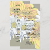 Programma voor zonnebloemen en Daisies Wedding Programmakaart (Voorkant / Achterkant)