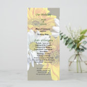 Programma voor zonnebloemen en Daisies Wedding Programmakaart (Staand voorkant)