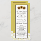 Programma voor zonnebloemen en  weddenschappen programmakaart (Voorkant / Achterkant)