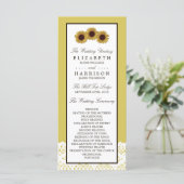 Programma voor zonnebloemen en  weddenschappen programmakaart (Staand voorkant)