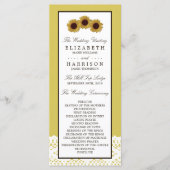 Programma voor zonnebloemen en  weddenschappen programmakaart (Voorkant)