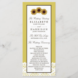 Programma voor zonnebloemen en  weddenschappen programmakaart