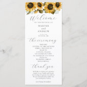 Programma voor zonnebloemen Weddenschappen Programmakaart (Voorkant)