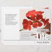 Programmabrochures van de Tri-Fold Geranium Memori (Voorkant / Achterkant)