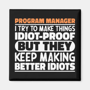 Programmamanager Ik probeer dingen grappig te zegg Magneet