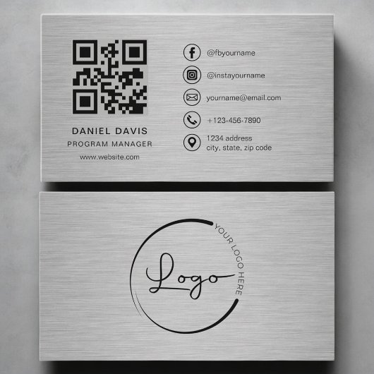 Programmamanager Metaal QR Code Visitekaartje