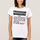 Programmamanager Noun Grappig Teamleider Geek T-shirt (Voorkant)