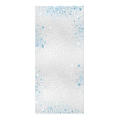 Programmapartij zilverblauw glitterstof reclamekaart (Achterkant)