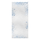 Programmapartij zilverblauw glitterstof reclamekaart (Achterkant)