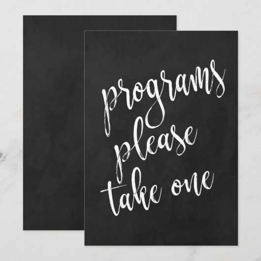 Programma's Betaalbaar bord voor bruiloft Kaart (Voorkant / Achterkant)