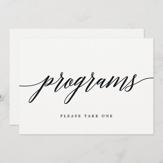 Programma's Bord - Modern Schrift (Voorkant / Achterkant)