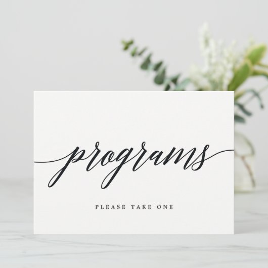 Programma's Bord - Modern Script (Staand voorkant)