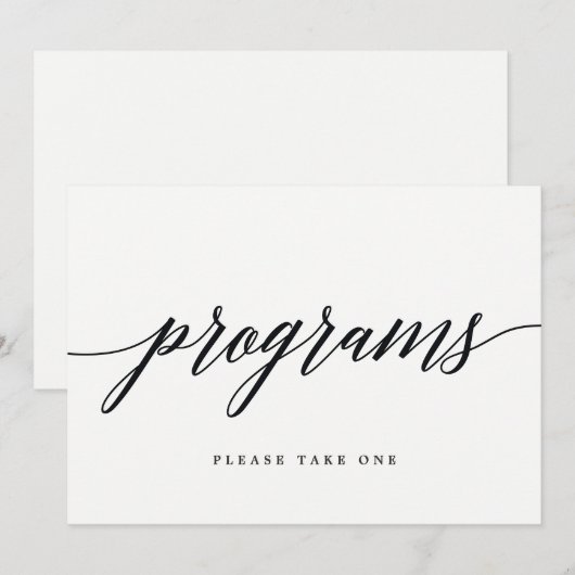 Programma's Bord - Modern Script (Voorkant / Achterkant)