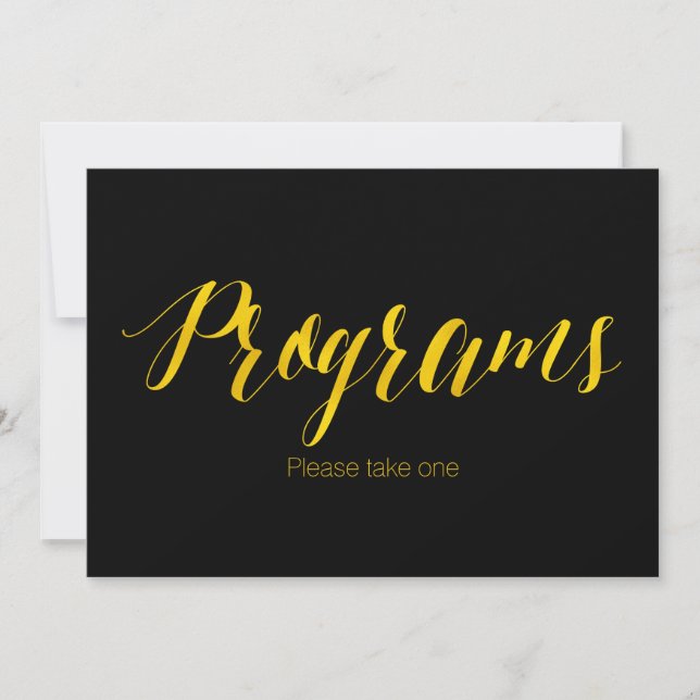 Programma's Faux Gold Foil Chic Wedding Sign (Voorkant)