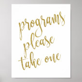 Programma's Neem één Glitter 8x10 Wedding Sign Poster (Voorkant)