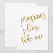Programma's, neem er eentje, gouden betaalbare bor kaart (Voorkant / Achterkant)