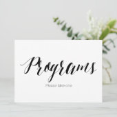 "Programma's nemen een" bruiloft-teken Kaart (Staand voorkant)