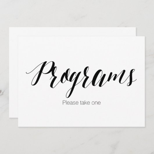 "Programma's nemen een" bruiloft-teken Kaart (Voorkant / Achterkant)