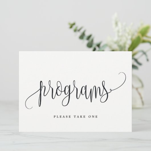 Programma's Onderteken - Lovely Calligraphy Kaart (Staand voorkant)