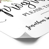 Programma's teken huwelijksceremonie boho marsala  poster (Hoek)