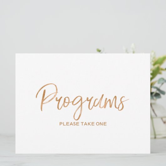 "Programma's" Trouwkaart | Stijlvolle Gouden Roos Kaart (Staand voorkant)