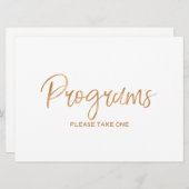 "Programma's" Trouwkaart | Stijlvolle Gouden Roos Kaart (Voorkant / Achterkant)