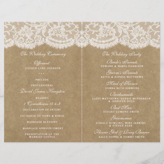 Programma's van het Collectie Kraft & Lace Wedding (Achterkant)