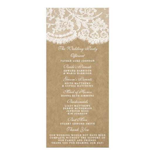 Programma's van het Collectie Kraft & Lace Wedding (Achterkant)