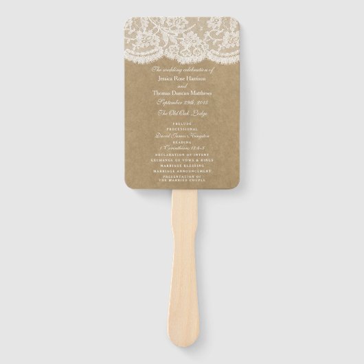 Programma's van het Collectie Kraft & Lace Wedding Handwaaier (Voorkant)