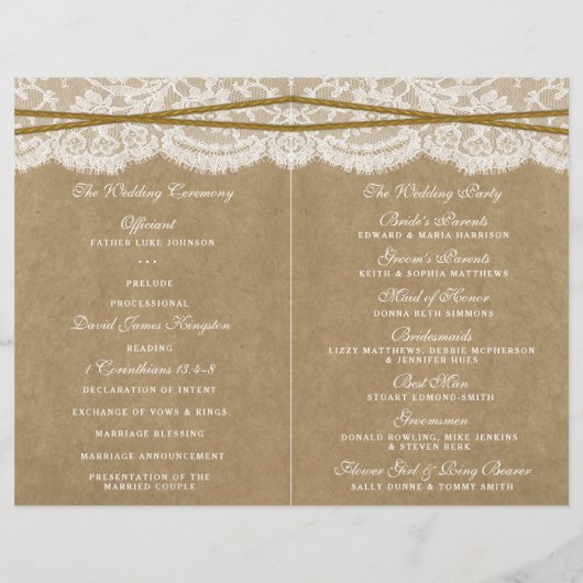 Programma's voor de Collectie Kraft, Lace en Sunfl (Achterkant)