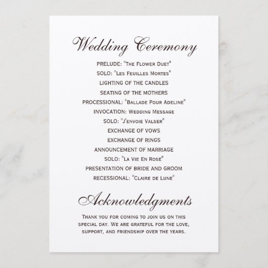 Programma's voor grensoverschrijdende bruiloft (Achterkant)