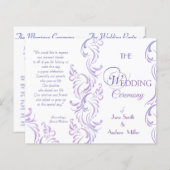 Programma's voor Paarse en witte bruiloft (Voorkant / Achterkant)