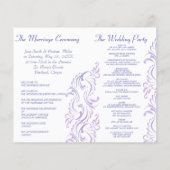 Programma's voor Paarse en witte bruiloft (Achterkant)