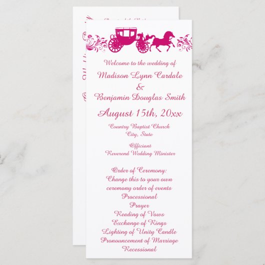 Programma's voor warmroze paarden en bruiloft (Voorkant / Achterkant)