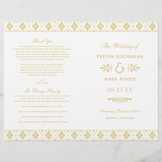  programma's voor weddenschappen met witte en goud (Voorkant)