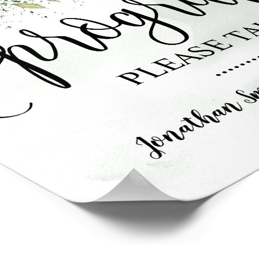 Programma's Wedding Ceremony Eucalyptus Sign Poster (Hoek)