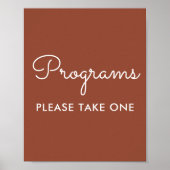Programma's Wedding Terracotta Brown Poster (Voorkant)