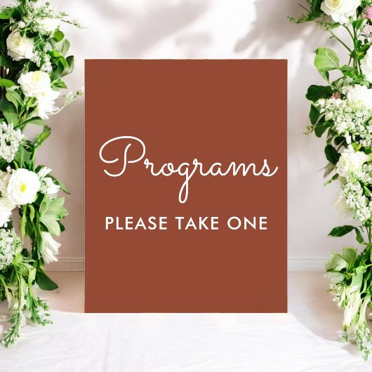 Programma's Wedding Terracotta Brown Poster