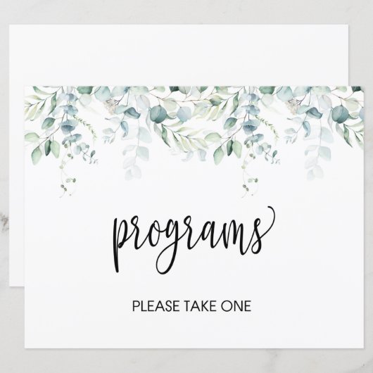 Programmatuur - Eucalyptus Wedding (Voorkant / Achterkant)