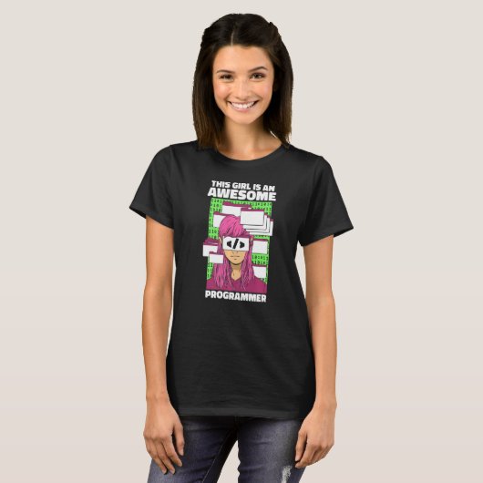 Programmatuur voor coderingsprogramma's voor meisj t-shirt (Voorkant volledig)