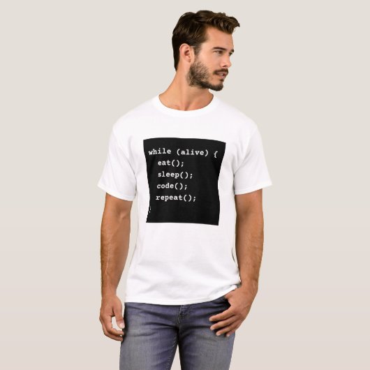 Programmeer Levenscyclus Loop (while-lus) T-shirt (Voorkant volledig)